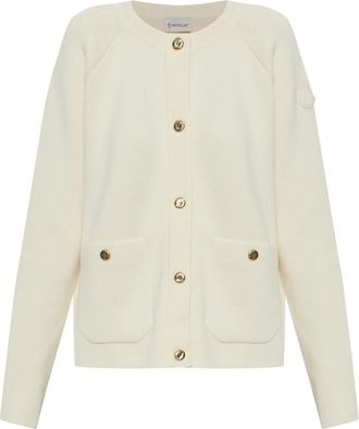 Moncler Cardigan met zakken - Dames - Vesten - Beige - S - Katoen - Truien & Vesten