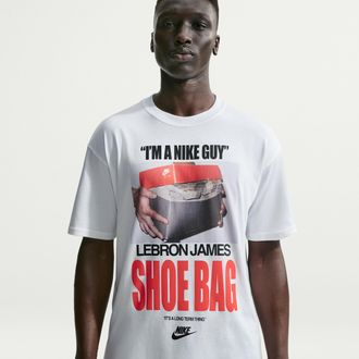 Nike LeBron Shoes Bag Nike Mens Basketball T-Shirt in White | IH8573-100
