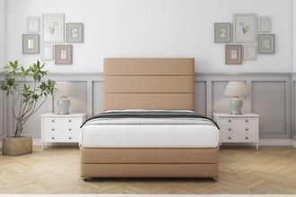 Comfort Beds Zoya Dumfries Divan Set 4 Drawers-26 Headboard-Footboard in Light Brown | Size: Small Double