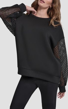 DKNY Fauchet Sleeve Pullover Top in Black/black at Nordstrom, Size X-Small