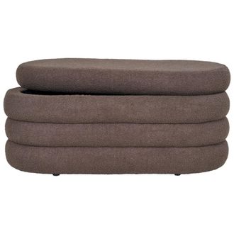 Moloo Banco con almacenaje en tejido boucl&eacute; marr&oacute;n 103 cm