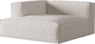 MICADONI Modulare Xl Design Chaiselongue Nuria mit Armlehne links - Bouclé