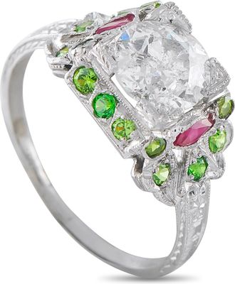 Luxury Bazaar Platinum 1.25ct Diamond and Demantoid Ring MF20-062526