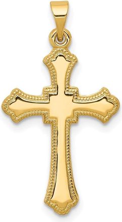 Diamond2Deal 14k Yellow Gold Budded Cross Pendant