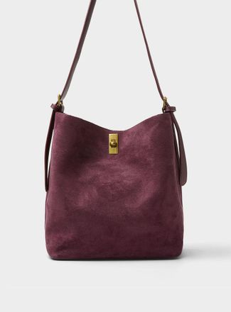 Simons Womens Belt-strap faux-suede bag