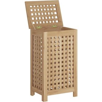 vidaXL Cesto De La Ropa Sucia Madera Maciza De Teca 35x25x60 Cm Vidaxl