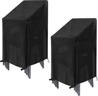OEM Funda Para Silla De Jard&iacute;n, 2 Piezas, Funda Protectora Impermeable Para Muebles De Jard&iacute;n, Impermeable, 75 X 75 X 120 Cm, Tela Oxford 210d, Negro