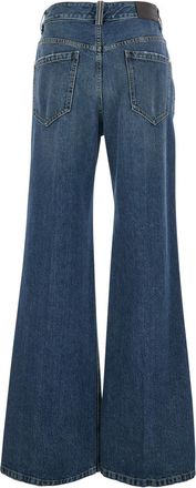 Brunello Cucinelli Womens Jeans With Monil Detail, Blue Denim