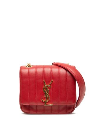 Saint Laurent 2018 Small Lambskin Monogram Vicky Chain Bag crossbody bag - Red