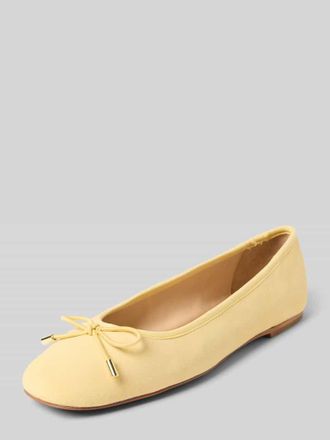 Inuovo Ballerinas aus Leder mit Schleifendetail in GELB, Gr&ouml;&szlig;e 37