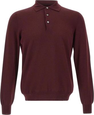 Gran Sasso fine-knit polo shirt - Red