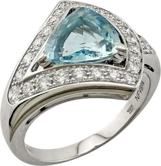 Bulgari Silver White Gold (18K) Band Ring (Pre-Owned)