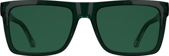 Calvin Klein Mens Iconic Monogram Modified Rectangle Sunglasses - Dark Green