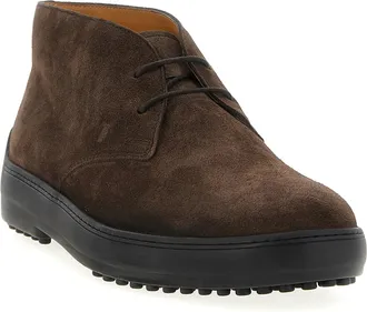 Tod's Suede Lace-Up Boot - Brown