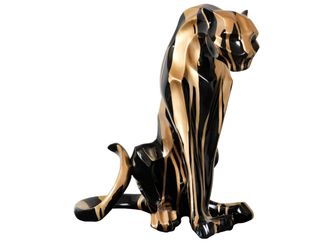 Schubiger M&ouml;bel Skulptur Sitzender Panther Schwarz/Bronze