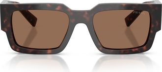Prada 0pr B17s Bold Rectangular Tortoiseshell Acetate Sunglasses