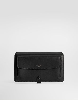 Dolce & Gabbana Calfskin Crossbody Minibag - Man Crossbody Bags Black Onesize