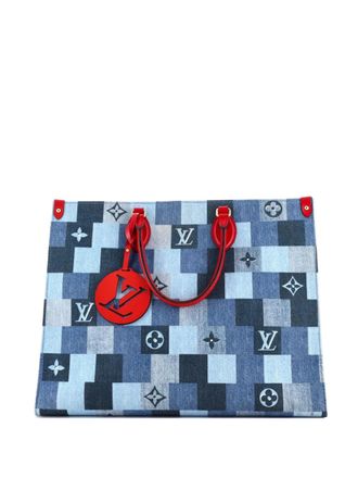 Louis Vuitton OnTheGo Damier and Monogram Patchwork Denim GM tote bag - Blue