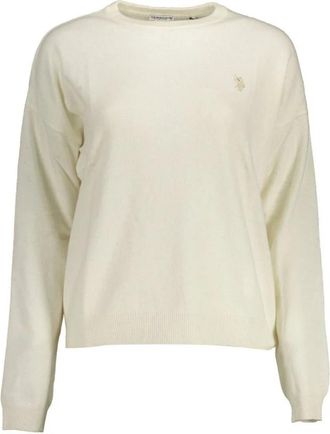 U.S.Polo Association Rondgebreide trui - Dames - Ronde hals truien - Beige - XL - Wol - Truien & Vesten