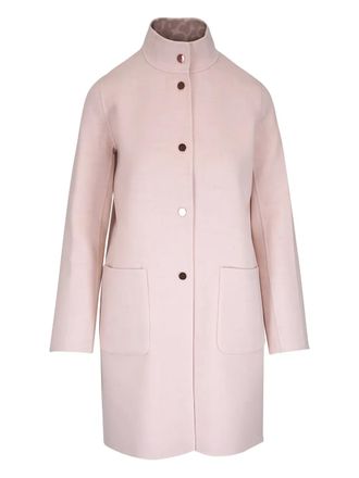 Kinross Cashmere animal pattern pocket coat - Pink