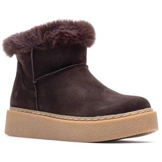 Hush Puppies Becca Su&egrave;de Dames Chocolade Winter Enkellaarsjes