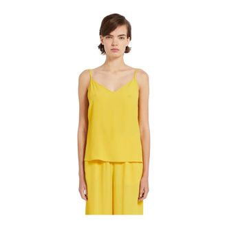 Marella Top Lingerie in Cr&ecirc;pe de Chine - - Tops - Donna - Giallo - M