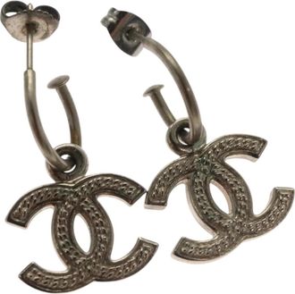 Chanel Cc Logo Hoop Earrings Metal Metal Jewelry (Pre-Owned)