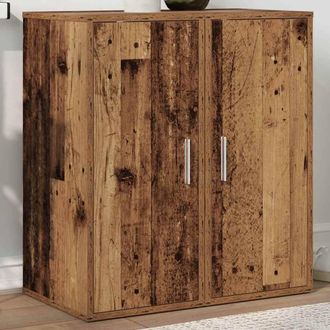 Berkfield Home Shoe Cabinets 2 pcs Old Wood 32x35x70 cm Engineered Wood in Brown | Size: 32 x 35 x 70 cm