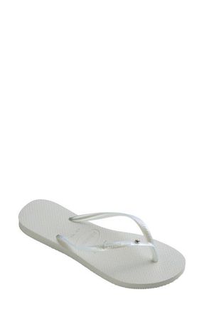 Havaianas Slim Crystal Flip Flop in White at Nordstrom, Size 11