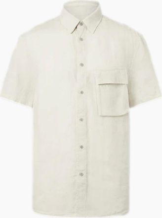 Belstaff Mens Belstaff SS Scale Shirt S1-26 Silver Birch - White - Size: 42/Regular