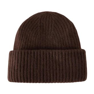 Yves Salomon Cashmere Beanie Mut - Dames - Hoeden - Bruin - ONE Size - Kasjmier - Accessoires