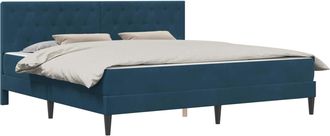 vidaXL Estructura De Cama Con Colch&oacute;n Azul 180 X 200 Cm Terciopelo Vidaxl