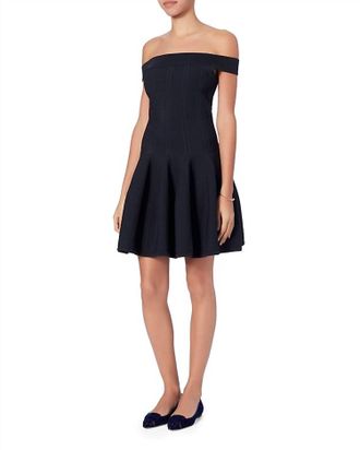 Jonathan Simkhai Pointelle Off Shoulder Dress In Black