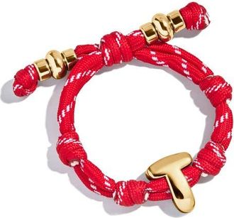 BaubleBar Knotty Initial Bracelet in Red T at Nordstrom