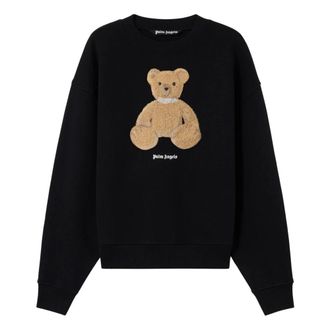Palm Angels Sweatshirts, male, Black, Size: 2XL Bear Sweatshirt