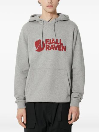 Fj&auml;llr&auml;ven Hoodie met logodetail - Grijs