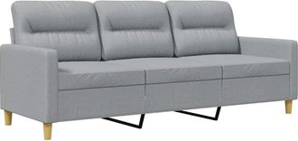 vidaXL Sof&aacute; De 3 Plazas De Tela Gris Claro 180 Cm Vidaxl
