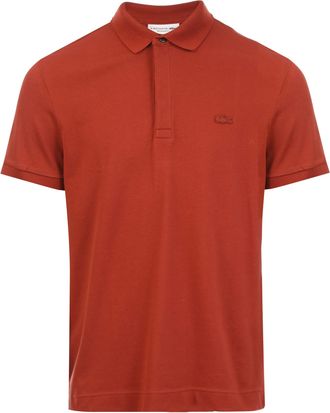 Lacoste Heren Lacoste Regular Fit Paris Stretch Piqué Poloshirt in Rood