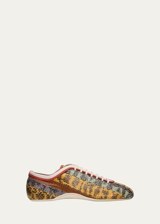 Dries Van Noten Multi Snake-Embossed Leather Low-Top Sneakers