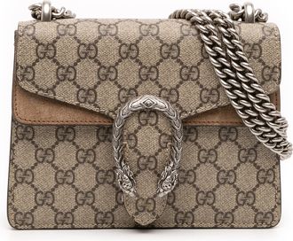 Gucci Pre-owned Womens Small Gg Supreme Dionysus Crossbody - Grey Textile - One Size
