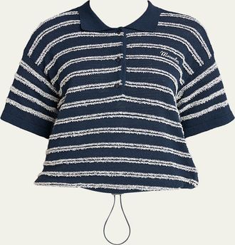 Moncler Short-Sleeve Cotton Terry Polo Top
