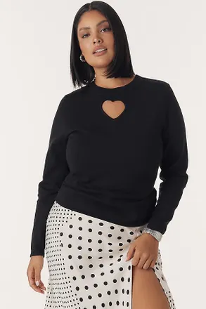 Eloquii Heart Cutout Sweater