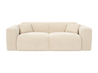 VENTE-UNIQUE.COM Sof&aacute; cama terciopelo 4 plazas beige 236x100cm