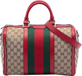 Gucci Pre-owned Tote Bags, female, Brown, Size: ONE SIZE Pre-owned Vintage Monogram Boston Bag