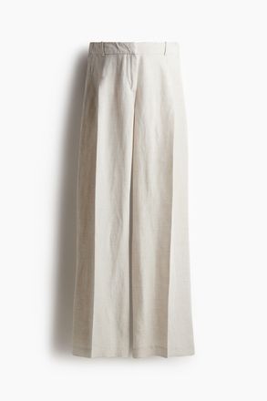 H&M MAMA Before & After Hose aus Leinenmix - Hellbeigemeliert
