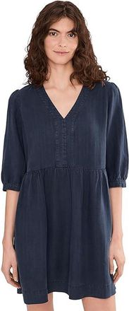 Michael Stars Brielle 3/4 Sleeve Mini Dress Womens Dress Nocturnal : LG (US 8-10), Linen/Tencel