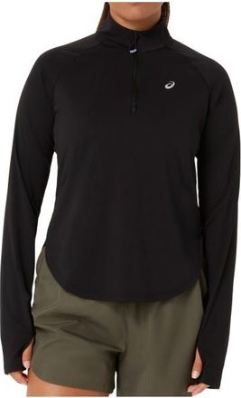 Asics Nagino Run 1/4 Zip L/S Top Laufshirt f&uuml;r Damen | schwarz