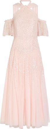 Needle & Thread Sequin-embellished Halterneck Tulle Gown - Light Pink - 18 (UK18 / Xxl)