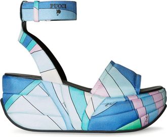 Pucci Pucciami 90mm platform sandals - women - Silk - 36 - Blue