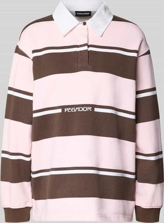 Pegador Sweatshirt mit Polokragen Modell MORELLA in Dunkelbraun, Gr&ouml;&szlig;e L